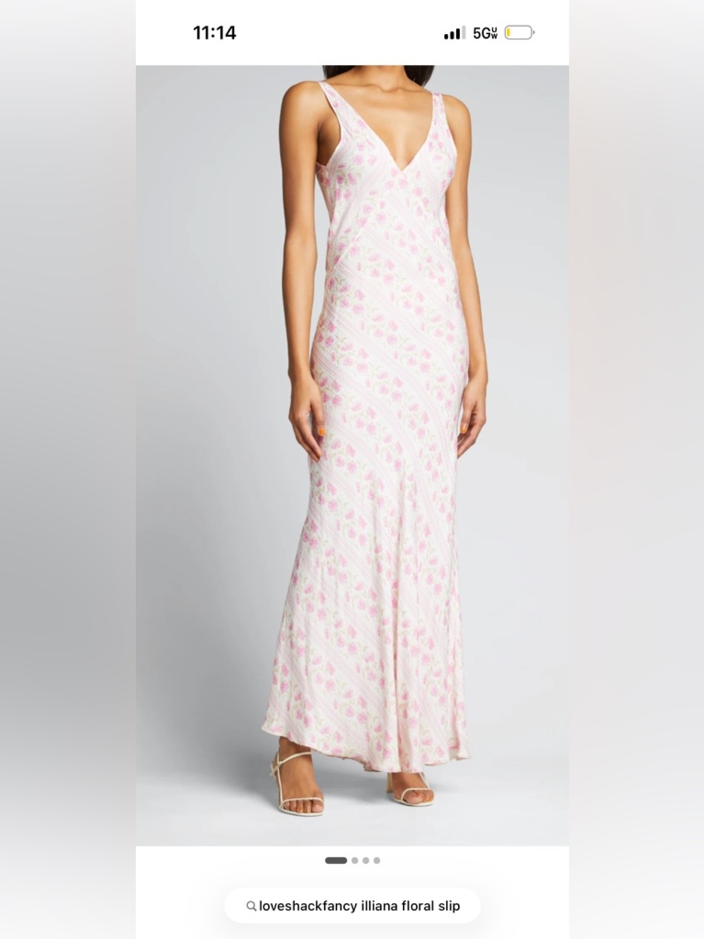 LoveShackFancy Pink Floral Maxi Slip Dress